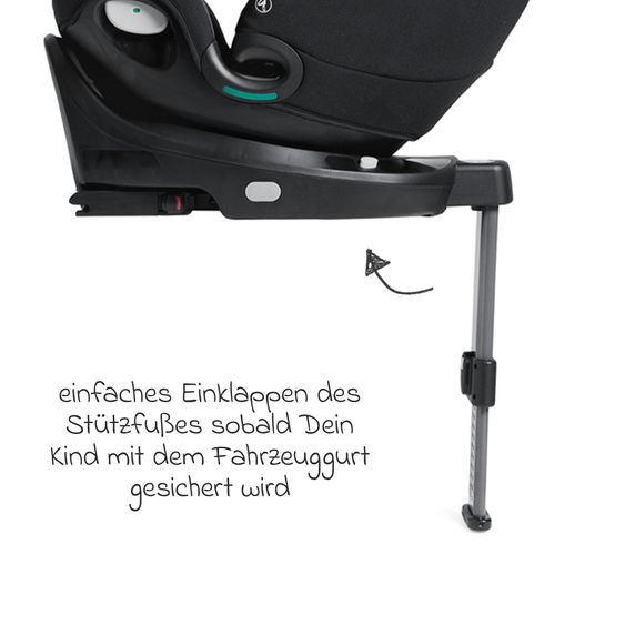 Joie Signature Reboarder-Kindersitz i-Spin XL i-Size 360° drehbar ab Geburt - 12 Jahre (40 cm -150 cm) inkl. Sitzverkleinerer & Isofix-Basis - Signature - Eclipse