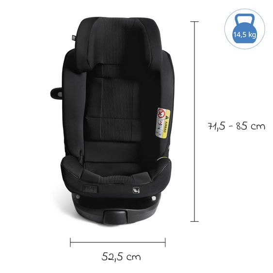 Joie Signature Reboarder-Kindersitz i-Spin XL i-Size 360° drehbar ab Geburt - 12 Jahre (40 cm -150 cm) inkl. Sitzverkleinerer & Isofix-Basis - Signature - Eclipse