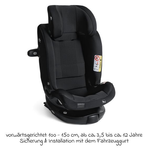 Joie Signature Reboarder-Kindersitz i-Spin XL i-Size 360° drehbar ab Geburt - 12 Jahre (40 cm -150 cm) inkl. Sitzverkleinerer & Isofix-Basis - Signature - Eclipse