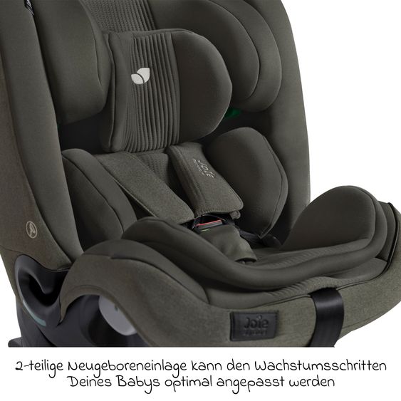 Joie Signature Reboarder-Kindersitz i-Spin XL i-Size 360° drehbar ab Geburt - 12 Jahre (40 cm -150 cm) inkl. Sitzverkleinerer & Isofix-Basis - Signature - Evergreen