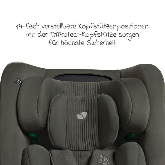 Joie Signature Reboarder-Kindersitz i-Spin XL i-Size 360° drehbar ab Geburt - 12 Jahre (40 cm -150 cm) inkl. Sitzverkleinerer & Isofix-Basis - Signature - Evergreen