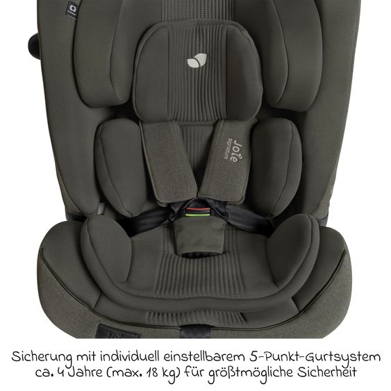 Joie Signature Reboarder-Kindersitz i-Spin XL i-Size 360° drehbar ab Geburt - 12 Jahre (40 cm -150 cm) inkl. Sitzverkleinerer & Isofix-Basis - Signature - Evergreen