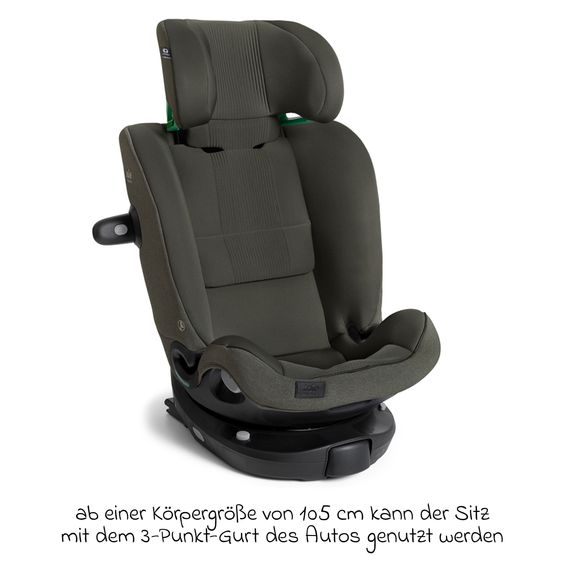 Joie Signature Reboarder-Kindersitz i-Spin XL i-Size 360° drehbar ab Geburt - 12 Jahre (40 cm -150 cm) inkl. Sitzverkleinerer & Isofix-Basis - Signature - Evergreen