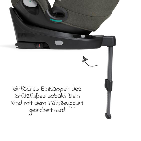 Joie Signature Reboarder-Kindersitz i-Spin XL i-Size 360° drehbar ab Geburt - 12 Jahre (40 cm -150 cm) inkl. Sitzverkleinerer & Isofix-Basis - Signature - Evergreen