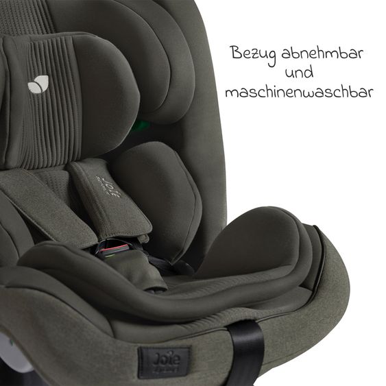 Joie Signature Reboarder-Kindersitz i-Spin XL i-Size 360° drehbar ab Geburt - 12 Jahre (40 cm -150 cm) inkl. Sitzverkleinerer & Isofix-Basis - Signature - Evergreen