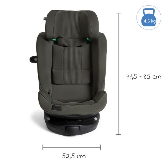 Joie Signature Reboarder-Kindersitz i-Spin XL i-Size 360° drehbar ab Geburt - 12 Jahre (40 cm -150 cm) inkl. Sitzverkleinerer & Isofix-Basis - Signature - Evergreen