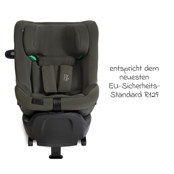 Joie Signature Reboarder-Kindersitz i-Spin XL i-Size 360° drehbar ab Geburt - 12 Jahre (40 cm -150 cm) inkl. Sitzverkleinerer & Isofix-Basis - Signature - Evergreen