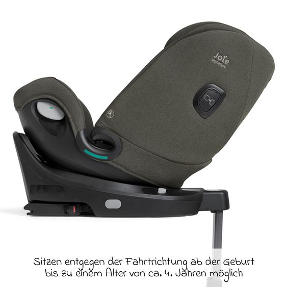 Joie Signature Reboarder-Kindersitz i-Spin XL i-Size 360° drehbar ab Geburt - 12 Jahre (40 cm -150 cm) inkl. Sitzverkleinerer & Isofix-Basis - Signature - Evergreen