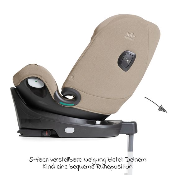 Joie Signature Reboarder-Kindersitz i-Spin XL i-Size 360° drehbar ab Geburt - 12 Jahre (40 cm -150 cm) inkl. Sitzverkleinerer & Isofix-Basis - Signature - Sandstone