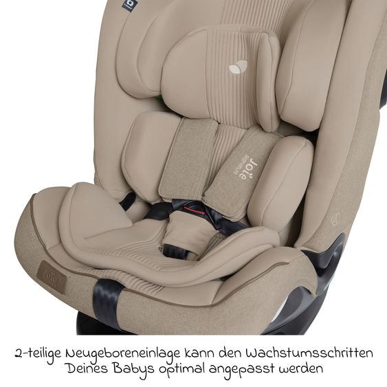 Joie Signature Reboarder-Kindersitz i-Spin XL i-Size 360° drehbar ab Geburt - 12 Jahre (40 cm -150 cm) inkl. Sitzverkleinerer & Isofix-Basis - Signature - Sandstone