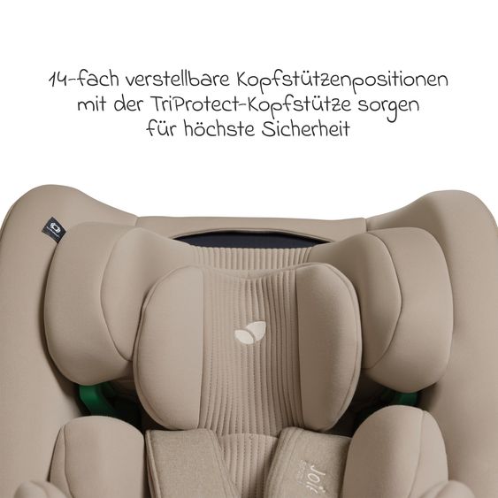 Joie Signature Reboarder-Kindersitz i-Spin XL i-Size 360° drehbar ab Geburt - 12 Jahre (40 cm -150 cm) inkl. Sitzverkleinerer & Isofix-Basis - Signature - Sandstone