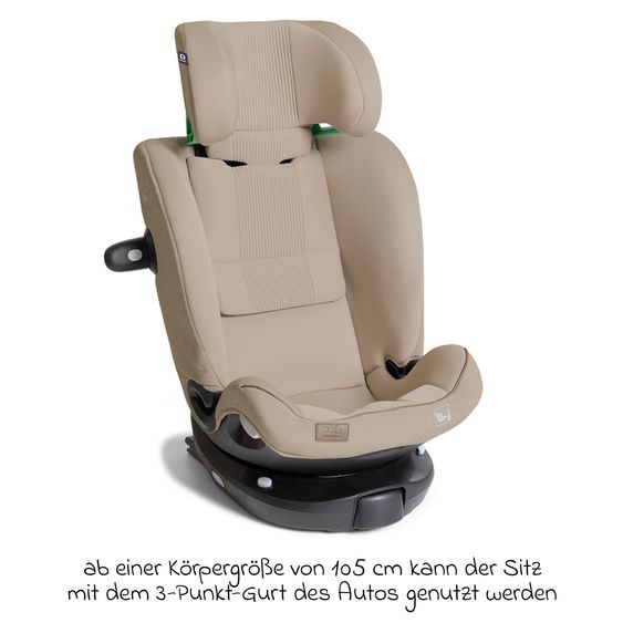 Joie Signature Reboarder-Kindersitz i-Spin XL i-Size 360° drehbar ab Geburt - 12 Jahre (40 cm -150 cm) inkl. Sitzverkleinerer & Isofix-Basis - Signature - Sandstone