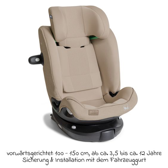 Joie Signature Reboarder-Kindersitz i-Spin XL i-Size 360° drehbar ab Geburt - 12 Jahre (40 cm -150 cm) inkl. Sitzverkleinerer & Isofix-Basis - Signature - Sandstone