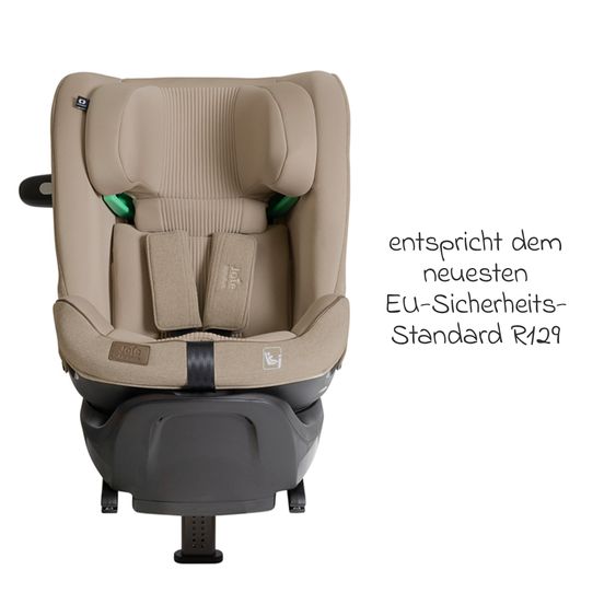 Joie Signature Reboarder-Kindersitz i-Spin XL i-Size 360° drehbar ab Geburt - 12 Jahre (40 cm -150 cm) inkl. Sitzverkleinerer & Isofix-Basis - Signature - Sandstone