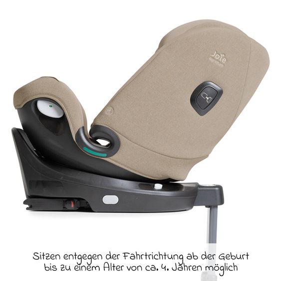 Joie Signature Reboarder-Kindersitz i-Spin XL i-Size 360° drehbar ab Geburt - 12 Jahre (40 cm -150 cm) inkl. Sitzverkleinerer & Isofix-Basis - Signature - Sandstone