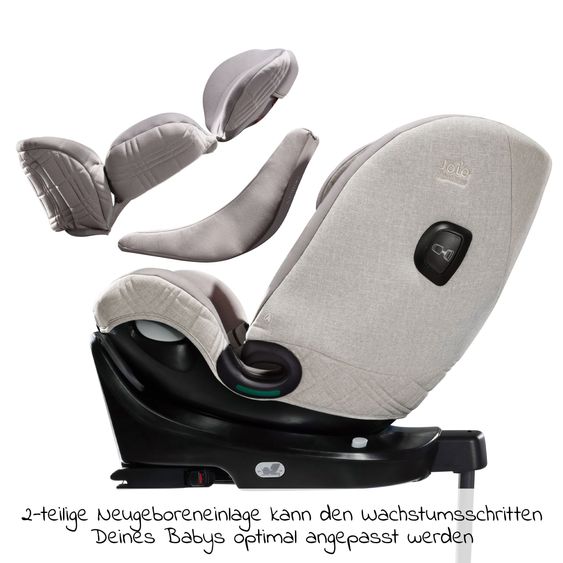 Joie Signature Reboarder-Kindersitz i-Spin XL i-Size ab Geburt - 12 Jahre (40 cm - 150 cm) 360° drehbar inkl. Isofix-Basis - Signature - Oyster