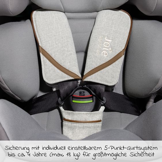 Joie Signature Reboarder-Kindersitz i-Spin XL i-Size ab Geburt - 12 Jahre (40 cm - 150 cm) 360° drehbar inkl. Isofix-Basis - Signature - Oyster