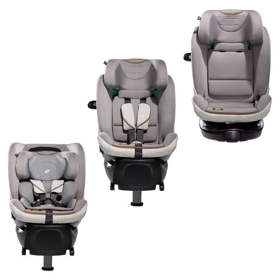 Joie Signature Reboarder-Kindersitz i-Spin XL i-Size ab Geburt - 12 Jahre (40 cm - 150 cm) 360° drehbar inkl. Isofix-Basis - Signature - Oyster
