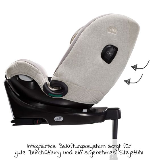 Joie Signature Reboarder-Kindersitz i-Spin XL i-Size ab Geburt - 12 Jahre (40 cm - 150 cm) 360° drehbar inkl. Isofix-Basis - Signature - Oyster