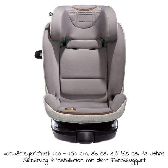 Joie Signature Reboarder-Kindersitz i-Spin XL i-Size ab Geburt - 12 Jahre (40 cm - 150 cm) 360° drehbar inkl. Isofix-Basis - Signature - Oyster