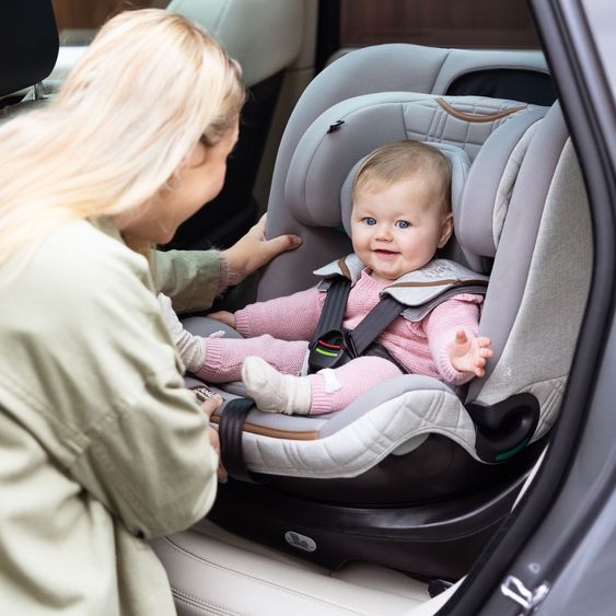 Joie Signature Reboarder-Kindersitz i-Spin XL i-Size ab Geburt - 12 Jahre (40 cm - 150 cm) 360° drehbar inkl. Isofix-Basis - Signature - Oyster