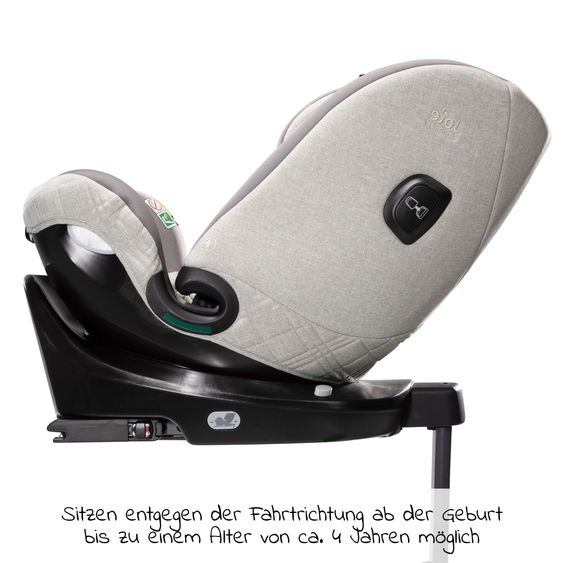 Joie Signature Reboarder-Kindersitz i-Spin XL i-Size ab Geburt - 12 Jahre (40 cm - 150 cm) 360° drehbar inkl. Isofix-Basis - Signature - Oyster