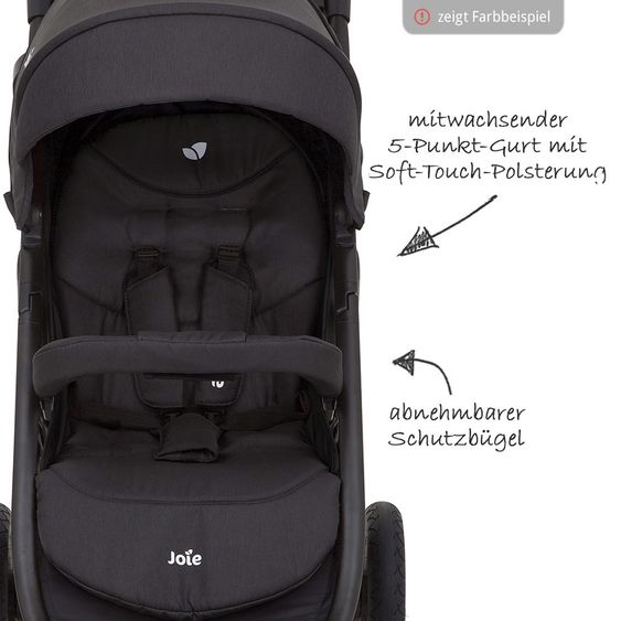 joie Sportwagen Litetrax 4 Air inkl. Babywanne Ramble & Adapter - Chromium