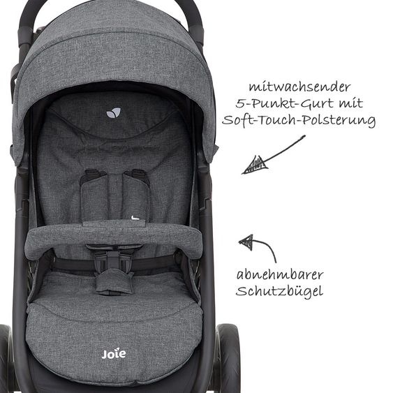 joie Sportwagen Litetrax 4 inkl. Babywanne Ramble & Adapter - Chromium