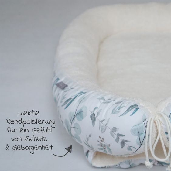 JONALEE. Babynest / Kuschelnest - Eukalyptus - Frottee - Creme