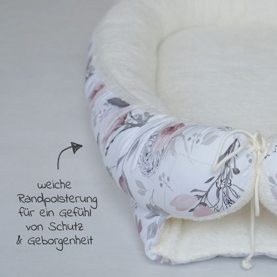 JONALEE. Babynest / Kuschelnest - Magnolie - Frottee - Creme
