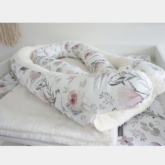 JONALEE. Babynest / Kuschelnest - Magnolie - Frottee - Creme