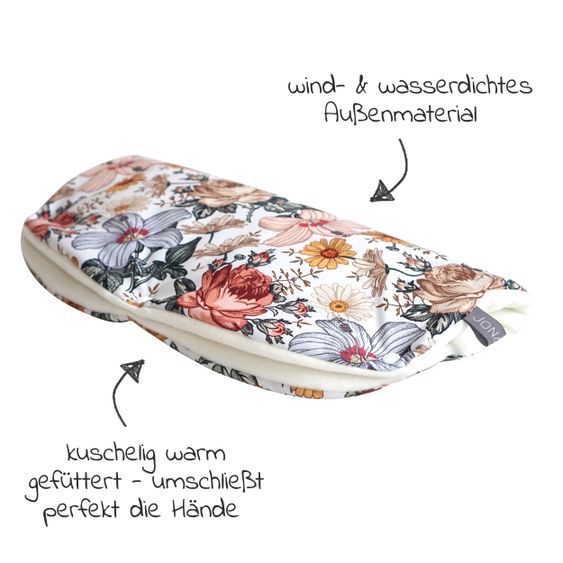 JONALEE. Handmuff / Handwärmer für Kinderwagen - Vintage Blumen