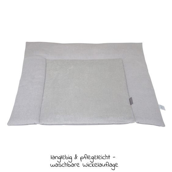 JONALEE. Wickelauflage - Strickoptik - Frottee - Hellgrau / Grau