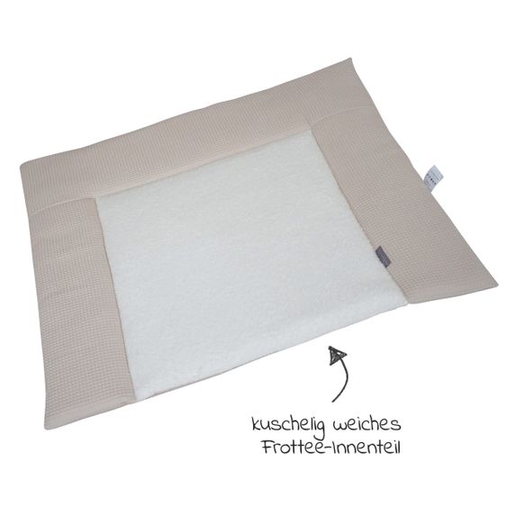 JONALEE. Wickelauflage - Waffel - Frottee - Hellbeige / Creme