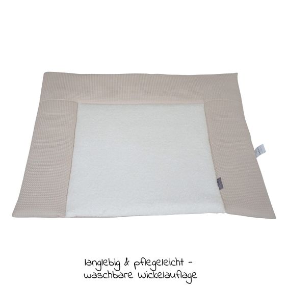 JONALEE. Wickelauflage - Waffel - Frottee - Hellbeige / Creme