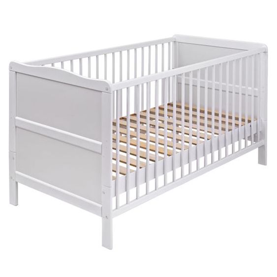jonka Babybett-Komplett-Set Mona inkl. Bettwäsche, Himmel, Nestchen & Matratze 70 x 140 cm - Sterne - Weiß