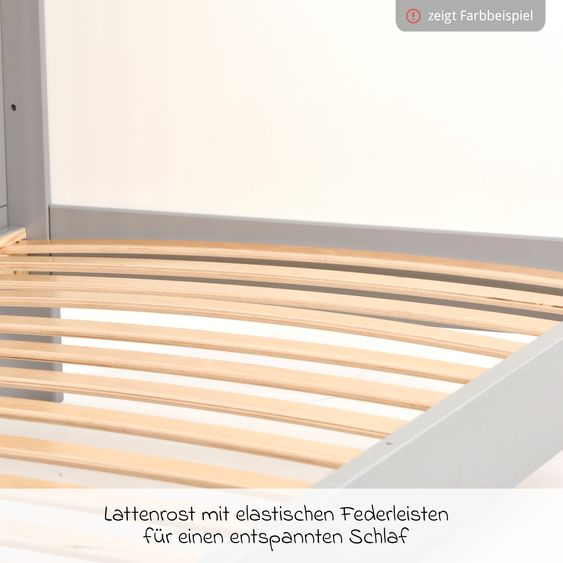 jonka Erwin crib and children's bed with 3 height-adjustable slatted frame and 3 rungs 70 x 140 cm - White