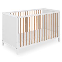 Babybett und Kinderbett Finn 60 x 120 cm - Weiß Natur