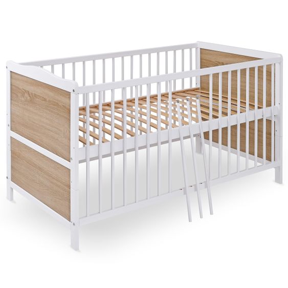 jonka Baby crib and crib Max 70 x 140 cm - White Oak