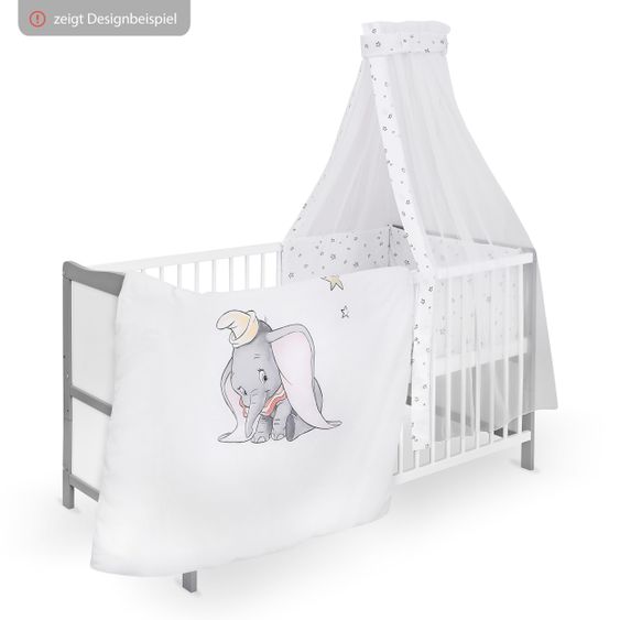 jonka Baby crib and crib Moritz 70 x 140 cm - White Gray