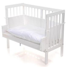 Beistellbett Kiefer massiv - Weiß