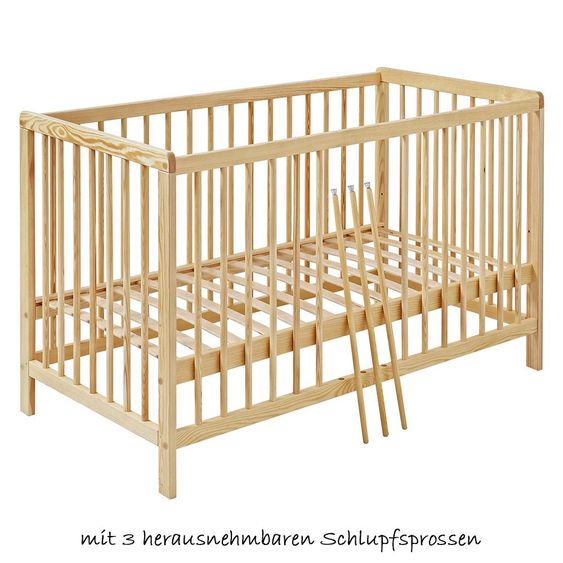 jonka Kinderbett Niki Kiefer 60 x 120 cm - Natur
