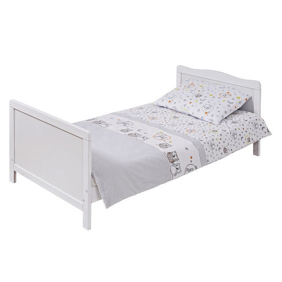 jonka Komplettbett Mona Weiß 70 x 140 cm - Eulenpaar