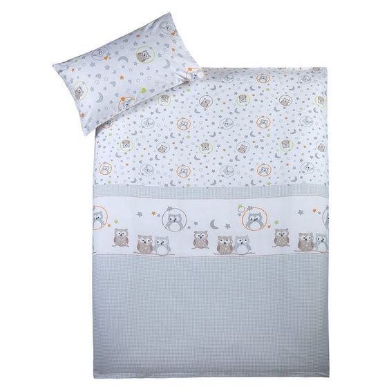 jonka Komplettbett Mona Weiß 70 x 140 cm - Eulenpaar