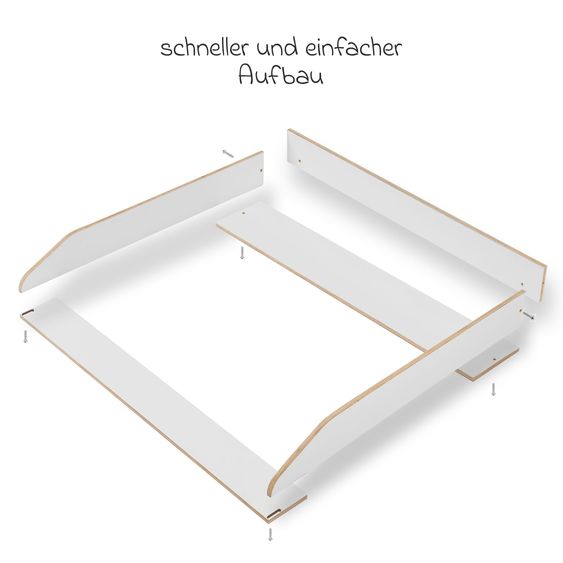 jonka Wickel-Set für IKEA Hemnes Kommode inkl. Wickelaufsatz & Wickelauflage - Weiß Grau