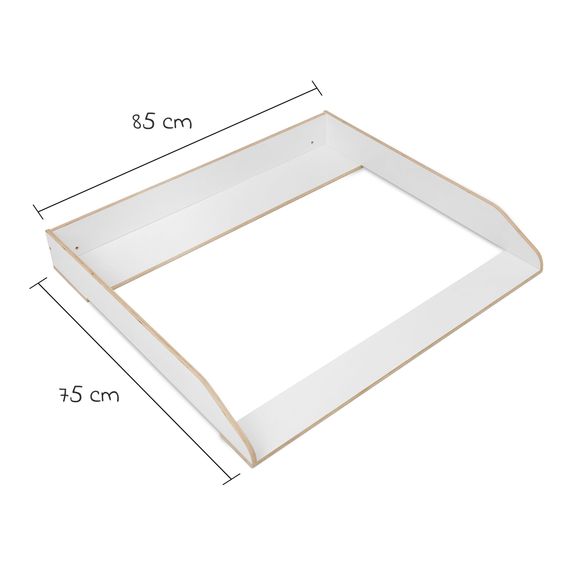 jonka Wickel-Set für IKEA Hemnes Kommode inkl. Wickelaufsatz & Wickelauflage - Weiß Grau