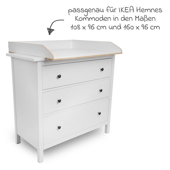 jonka Wickelaufsatz für IKEA Hemnes Kommoden - Weiß
