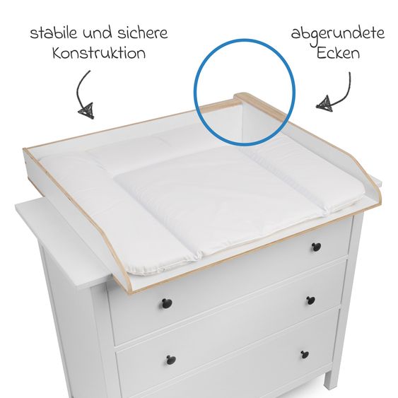 jonka Wickelaufsatz für IKEA Hemnes Kommoden - Weiß