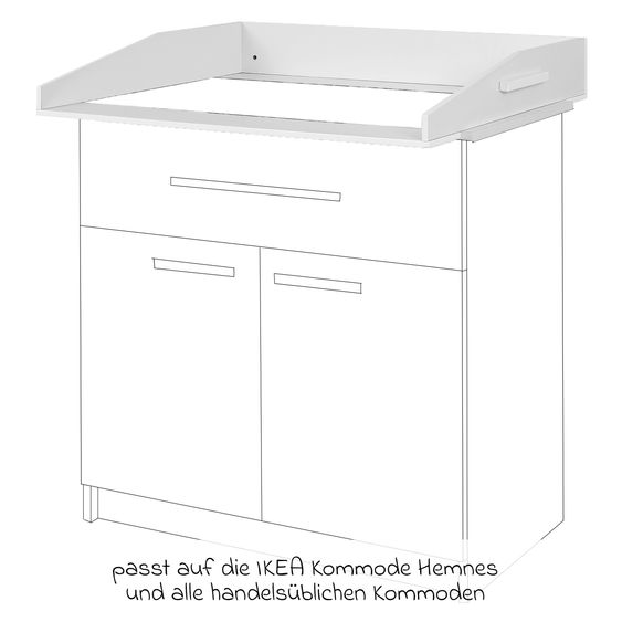 jonka Wickelaufsatz für IKEA Kommode Hemnes - Weiß