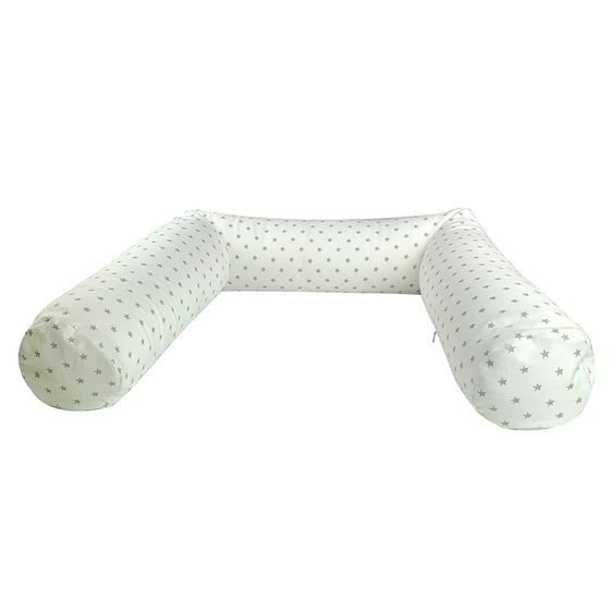 joyfill Nestchenschlange Jersey Mikroperlen 180 cm - Sternchen - Weiß Grau